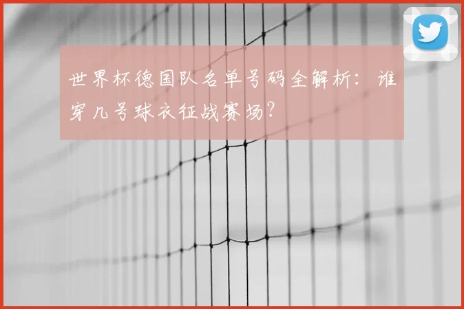 世界杯德国队名单号码全解析:谁穿几号球衣征战赛场?
